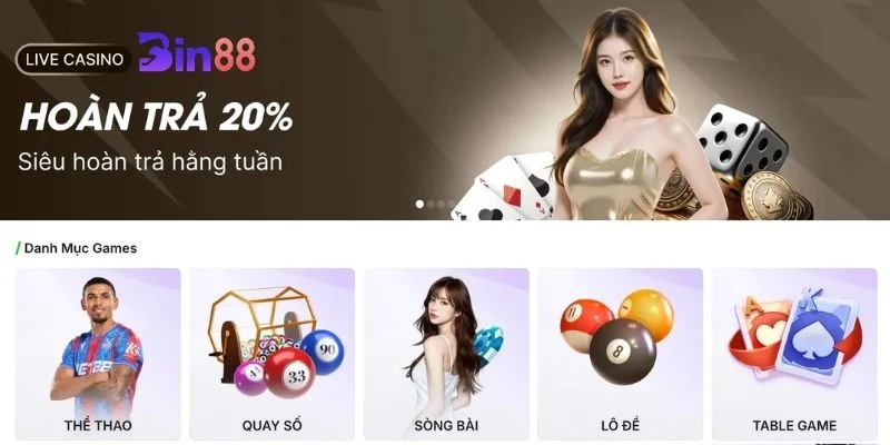 Giao diện thân thiện, hấp dẫn người chơi từ BIN88.